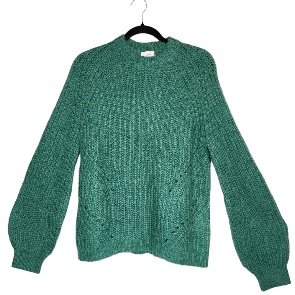 Wilfred Aritzia Mohair Alpaca Blend Green Saba Volume Sleeve Sweater Size M
